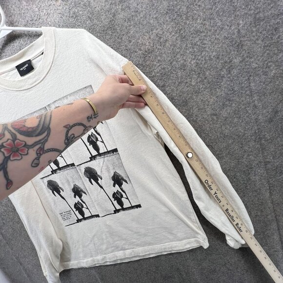 The Kooples Sweatshirt Mens Large Beige Palms Floral Graphic Pullover Knit - Picture 4 of 9